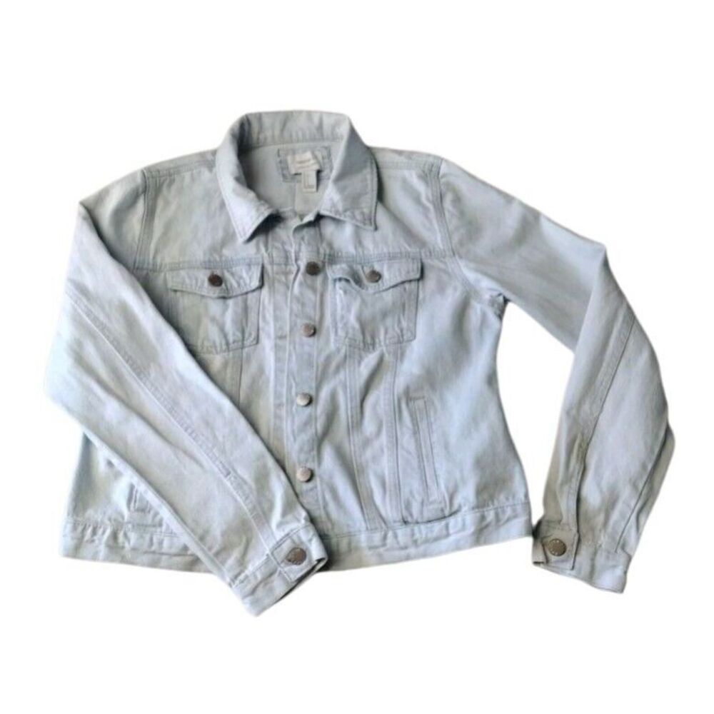 Forever 21 Jacket Woman Small Light Blue Silver Buttons Western School EUC